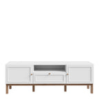 Woodland 2 Door 1 Drawer TV Unit in Light Grey & Oak