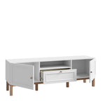 Woodland 2 Door 1 Drawer TV Unit in Light Grey & Oak