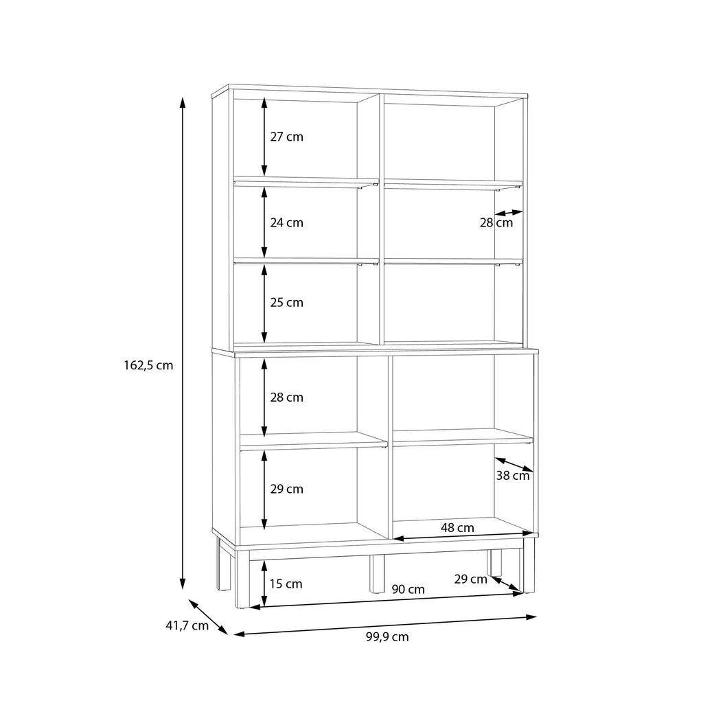 Woodland Glass Display Cabinet - Light Grey and Oak (inc LED Lighting)