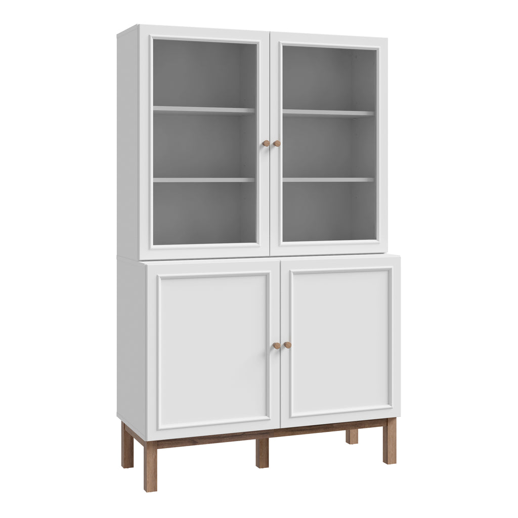 Woodland Glass Display Cabinet - Light Grey and Oak