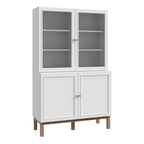 Woodland Glass Display Cabinet - Light Grey and Oak