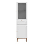 Woodland 1 Door Glass Display Cabinet - Light Grey and Oak