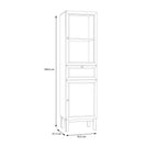 Woodland 1 Door Glass Display Cabinet - Light Grey and Oak