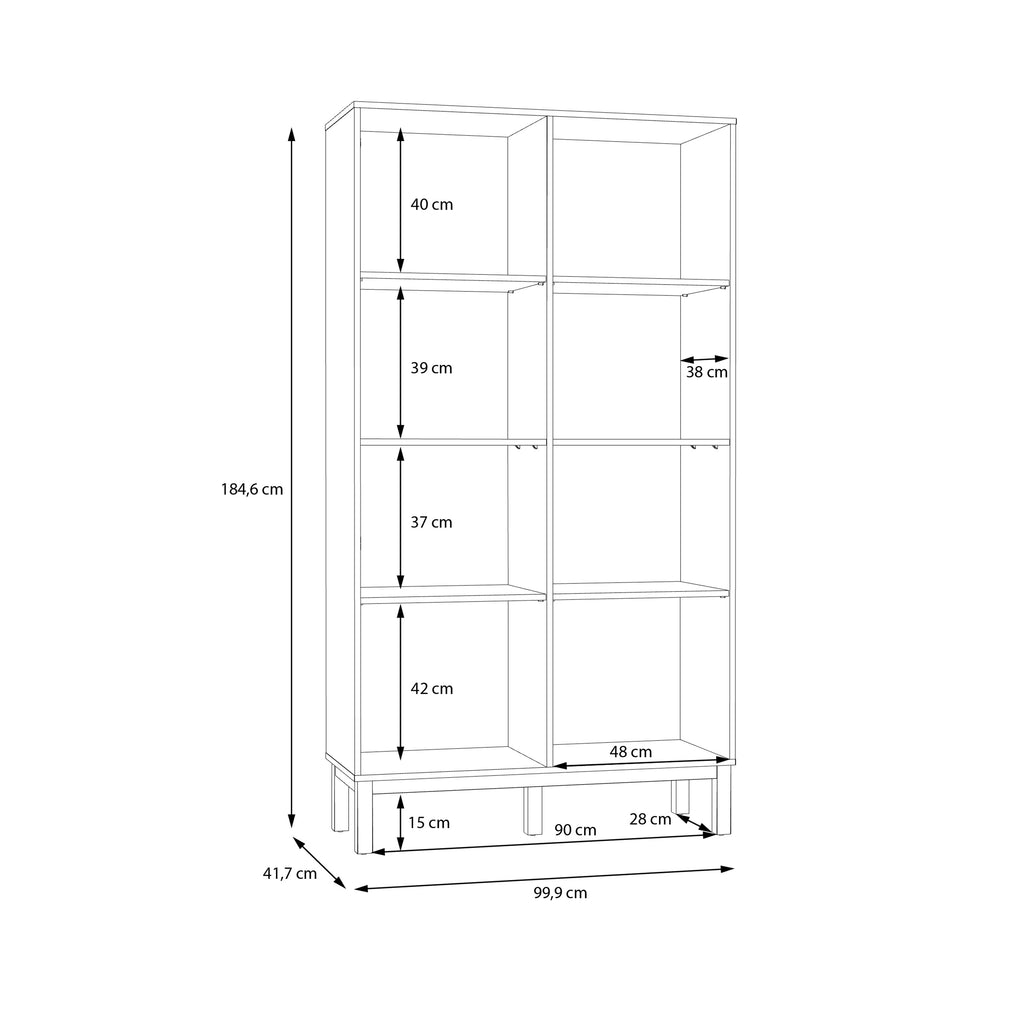 Woodland 1 Door Glass Display Cabinet - Light Grey and Oak
