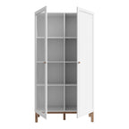 Woodland 1 Door Glass Display Cabinet - Light Grey and Oak