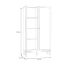 Woodland 1 Door Glass Display Cabinet - Light Grey and Oak