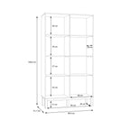 Woodland 1 Door Glass Display Cabinet - Light Grey and Oak