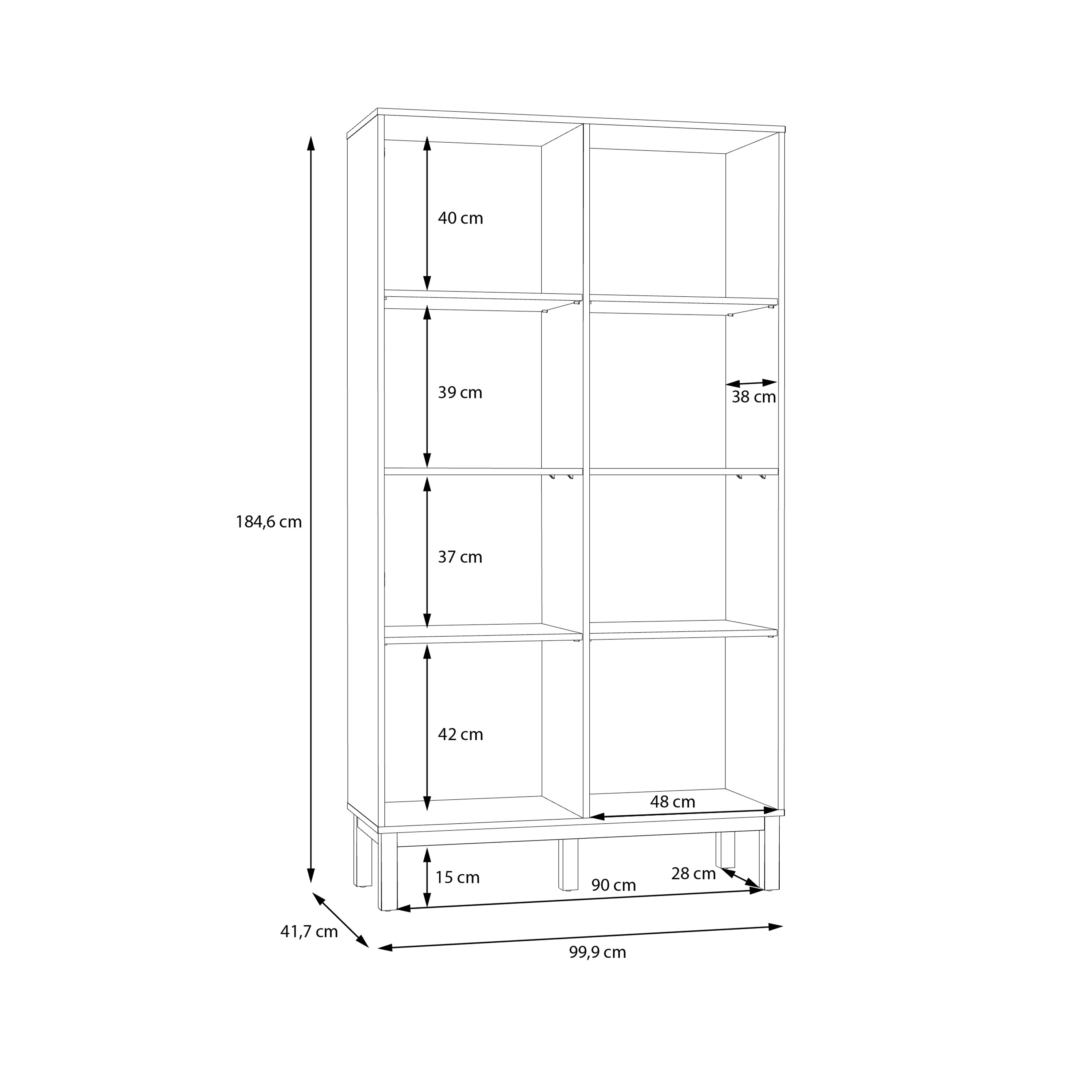 Woodland 1 Door Glass Display Cabinet - Light Grey and Oak
