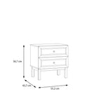 Woodland 2 Drawer Bedside Chest in Light Grey and Oak