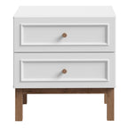 Woodland 2 Drawer Bedside Chest in Light Grey and Oak