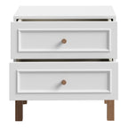 Woodland 2 Drawer Bedside Chest in Light Grey and Oak