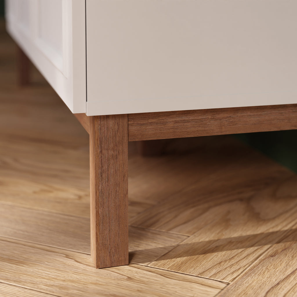 Woodland 2 Drawer Bedside Chest in Light Grey and Oak