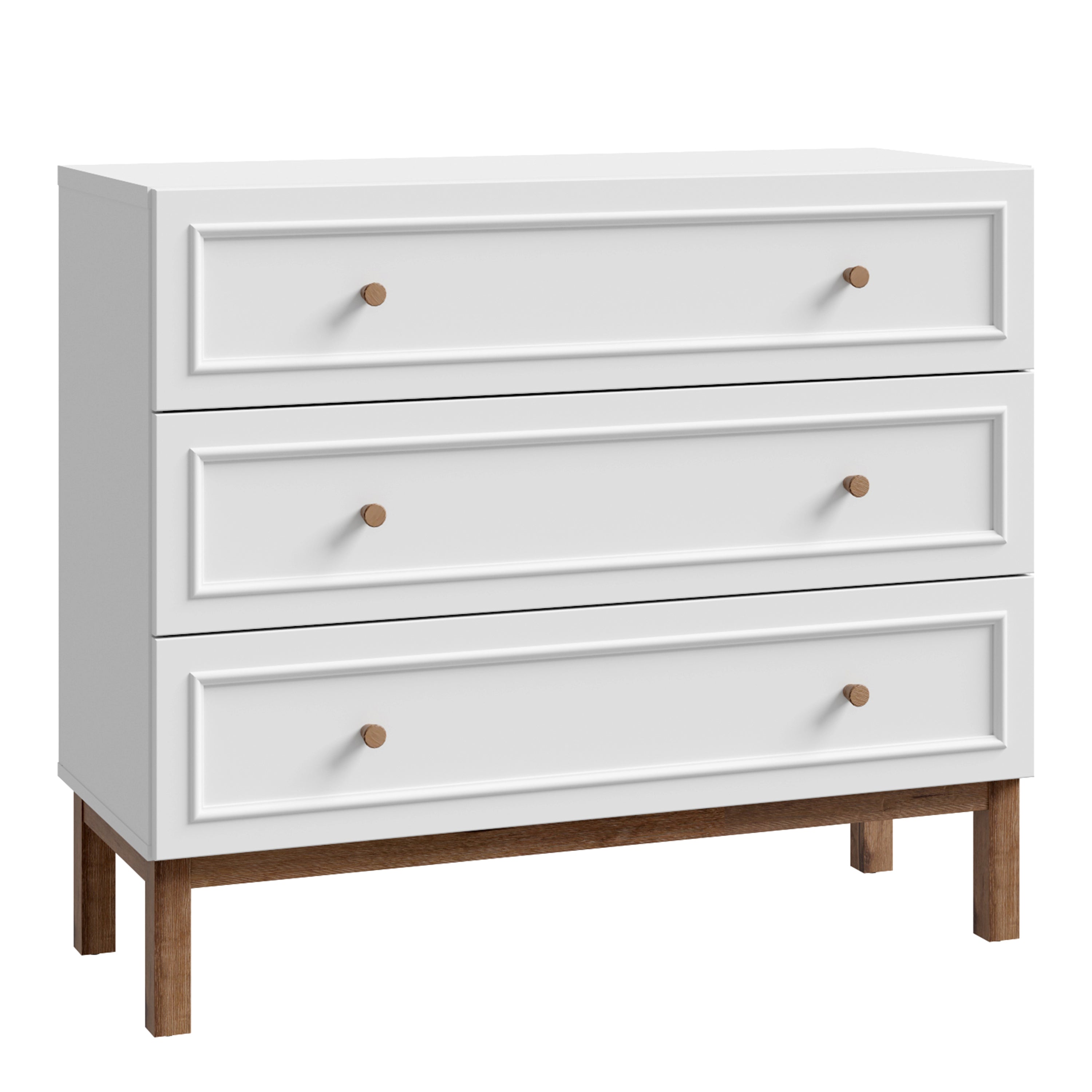 Woodland 3 Drawer Chest - Light Grey and Oak