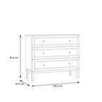 Woodland 3 Drawer Chest - Light Grey and Oak