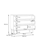 Woodland 3 Drawer Chest - Light Grey and Oak