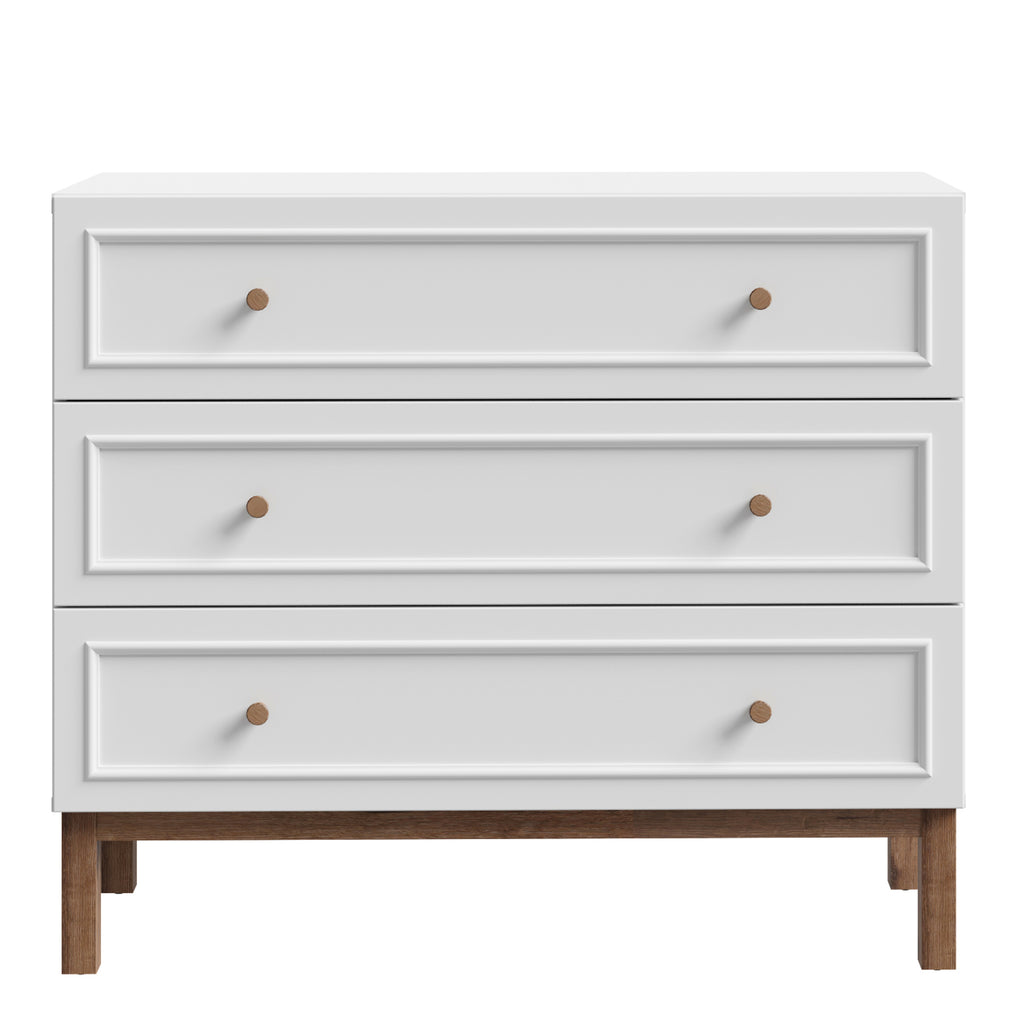 Woodland 3 Drawer Chest - Light Grey and Oak