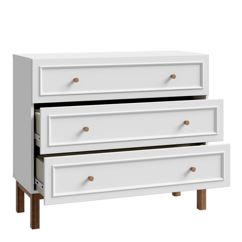 Woodland 3 Drawer Chest - Light Grey and Oak