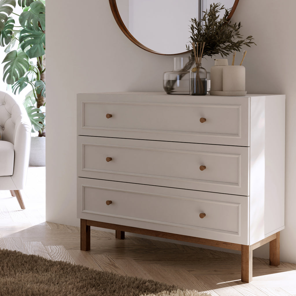 Woodland 3 Drawer Chest - Light Grey and Oak