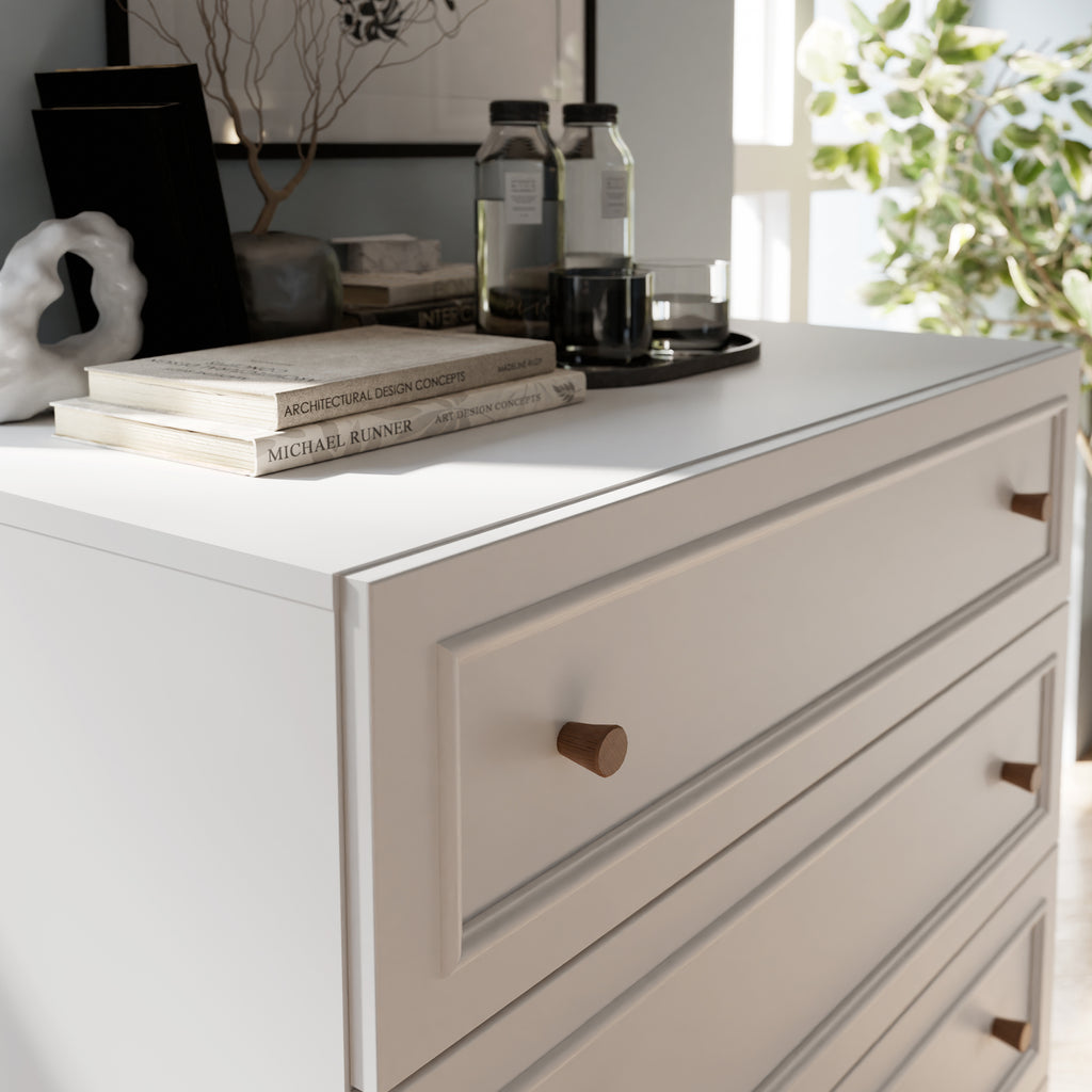 Woodland 3 Drawer Chest - Light Grey and Oak