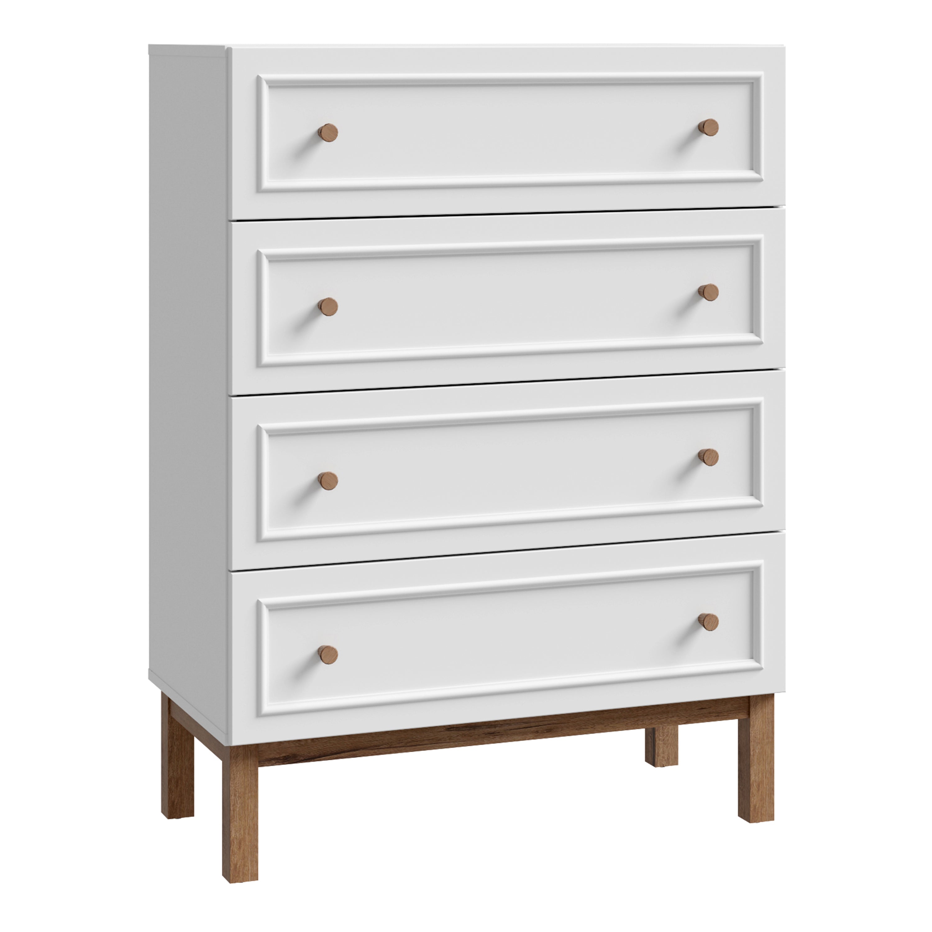 Woodland 4 Drawer Chest - Light Grey and Oak