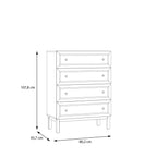 Woodland 4 Drawer Chest - Light Grey and Oak