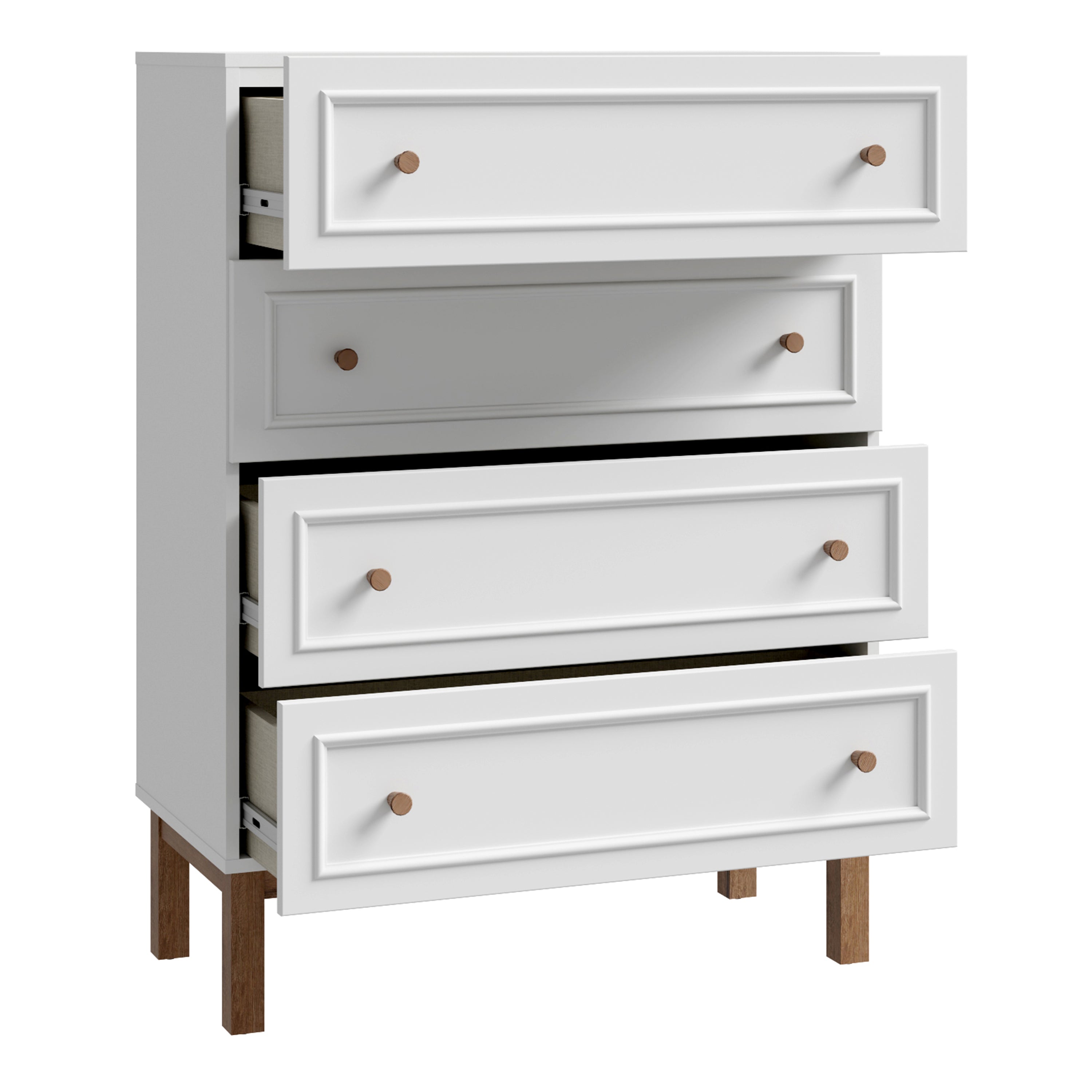 Woodland 4 Drawer Chest - Light Grey and Oak