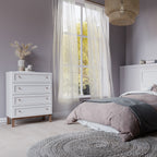 Woodland 4 Drawer Chest - Light Grey and Oak