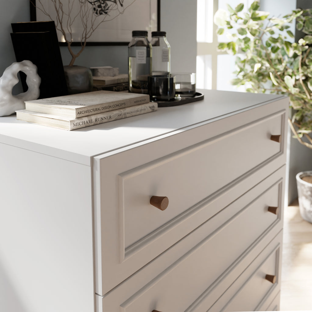 Woodland 4 Drawer Chest - Light Grey and Oak