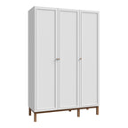 Woodland 3 Door Wardrobe - Light Grey and Oak