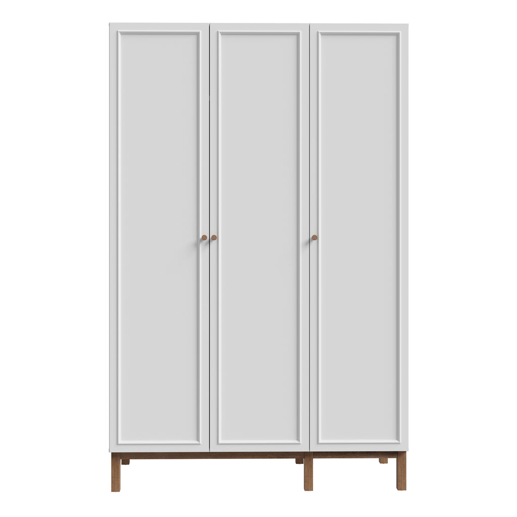 Woodland 3 Door Wardrobe - Light Grey and Oak