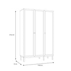 Woodland 3 Door Wardrobe - Light Grey and Oak