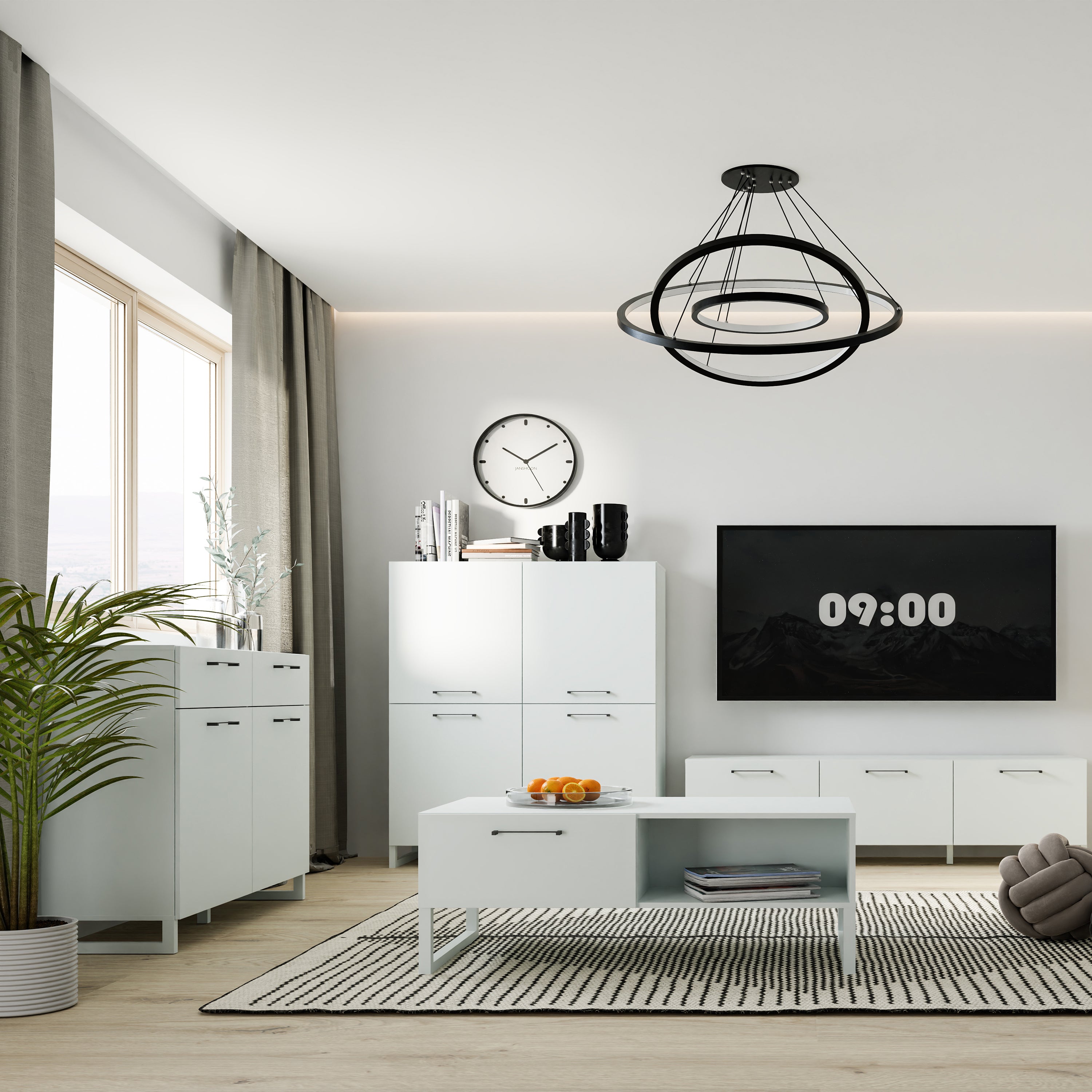 Sadie 4 Door Highboard in Light Grey