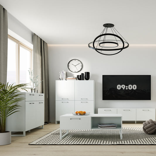 Sadie 4 Door Highboard in Light Grey