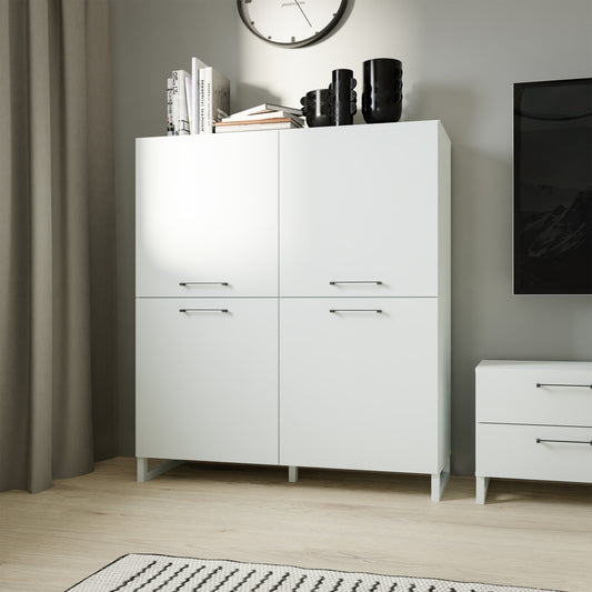 Sadie 4 Door Highboard in Light Grey
