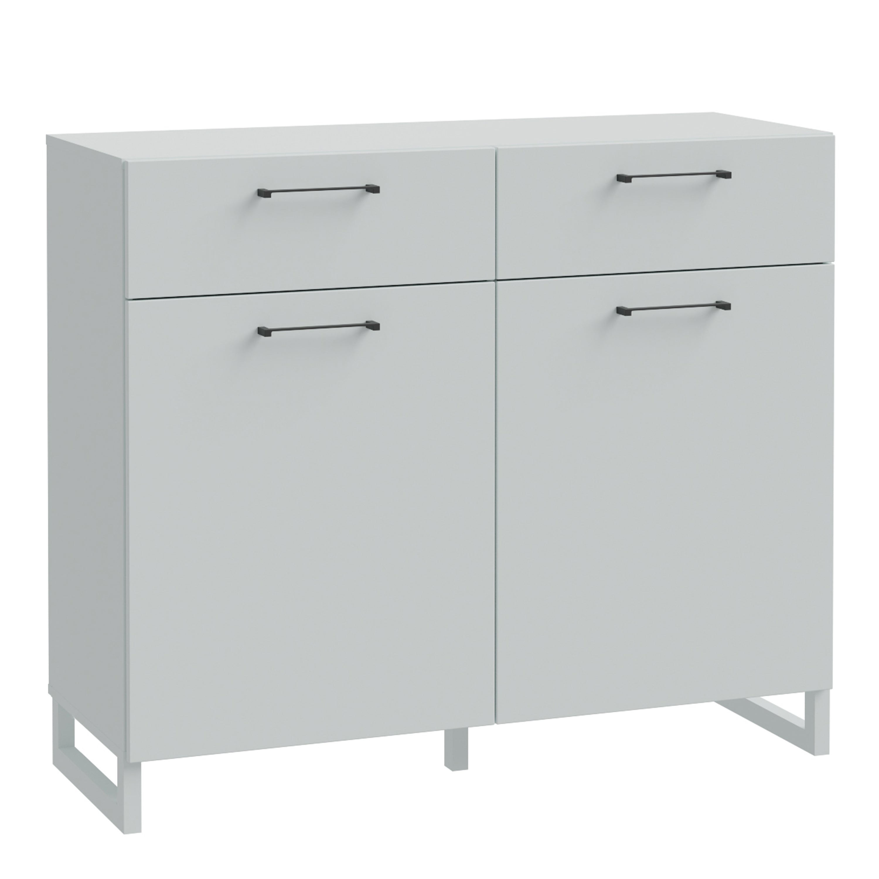 Sadie 2 Door 2 Drawer Chest in Light Grey