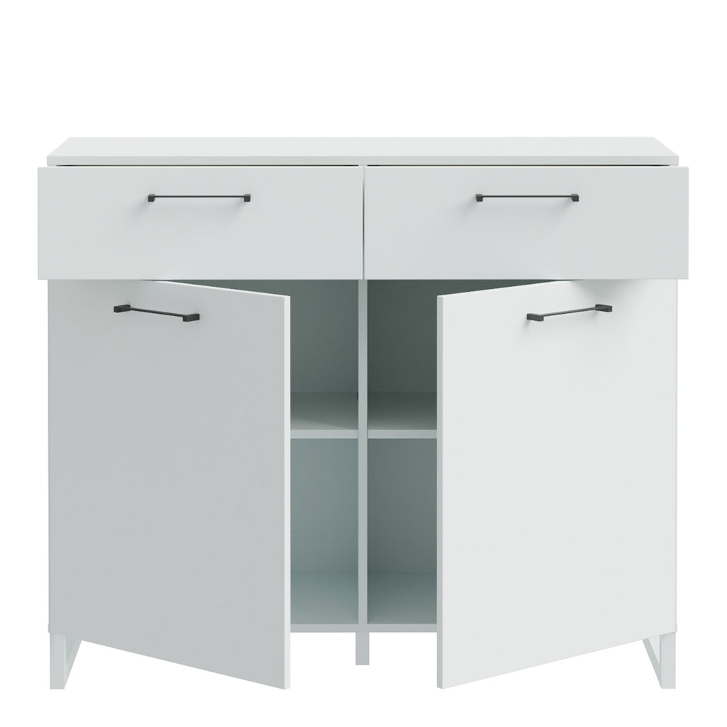 Sadie 2 Door 2 Drawer Chest in Light Grey