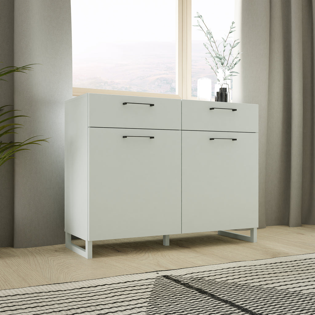 Sadie 2 Door 2 Drawer Chest in Light Grey