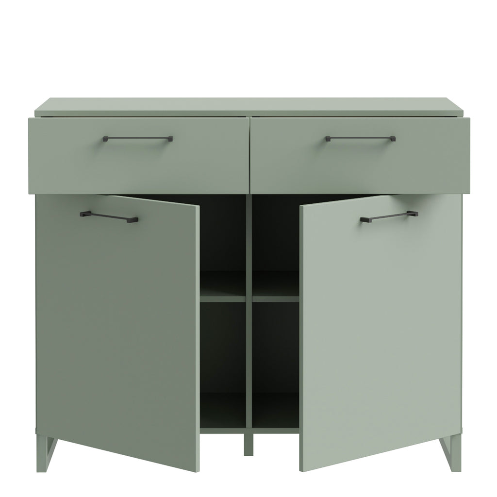 Sadie 2 Door  2 Drawer Chest in Sage Green