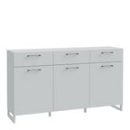 Sadie 3 Door 3 Drawer Chest in Light Grey