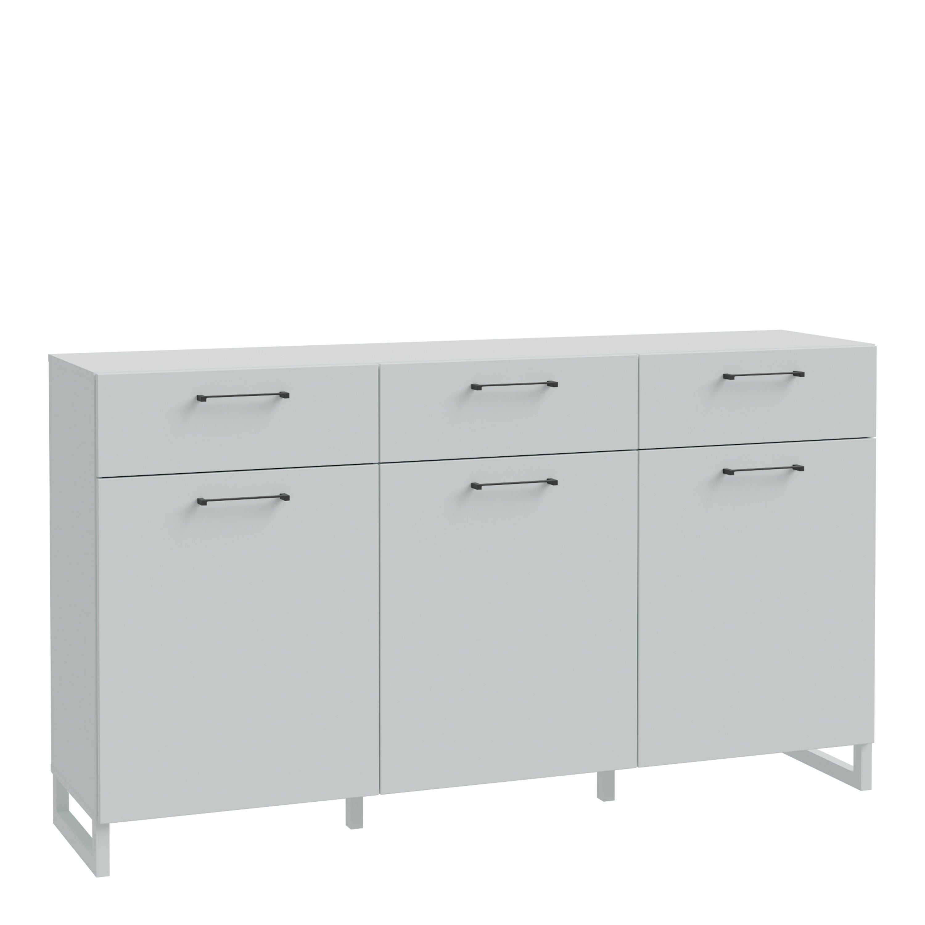 Sadie 3 Door 3 Drawer Chest in Light Grey