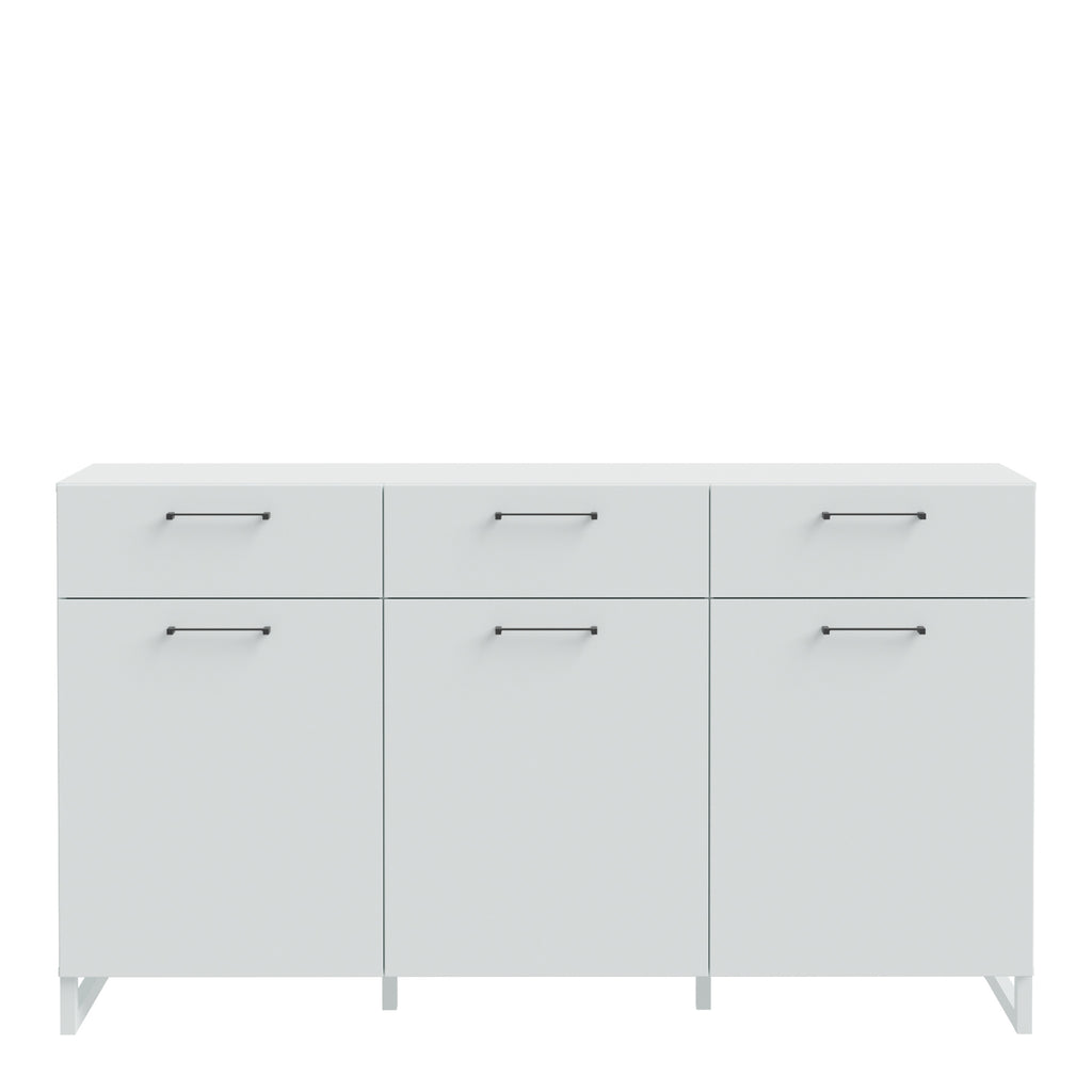 Sadie 3 Door 3 Drawer Chest in Light Grey