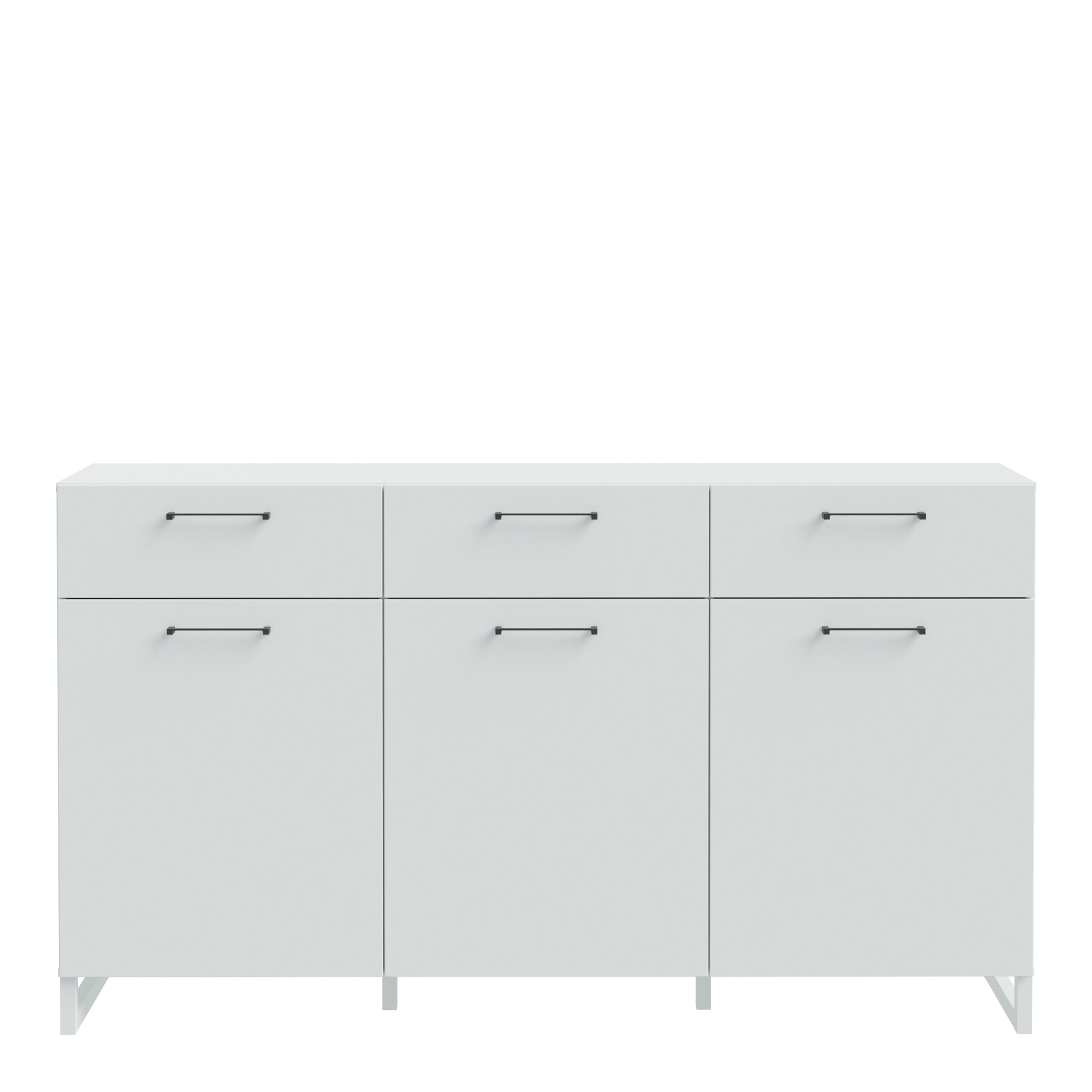 Sadie 3 Door 3 Drawer Chest in Light Grey