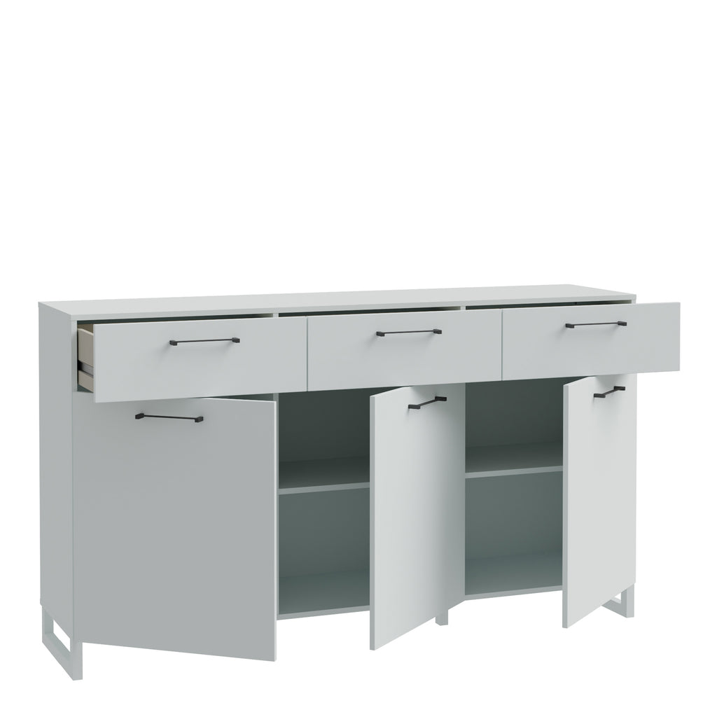 Sadie 3 Door 3 Drawer Chest in Light Grey