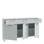 Sadie 3 Door 3 Drawer Chest in Light Grey