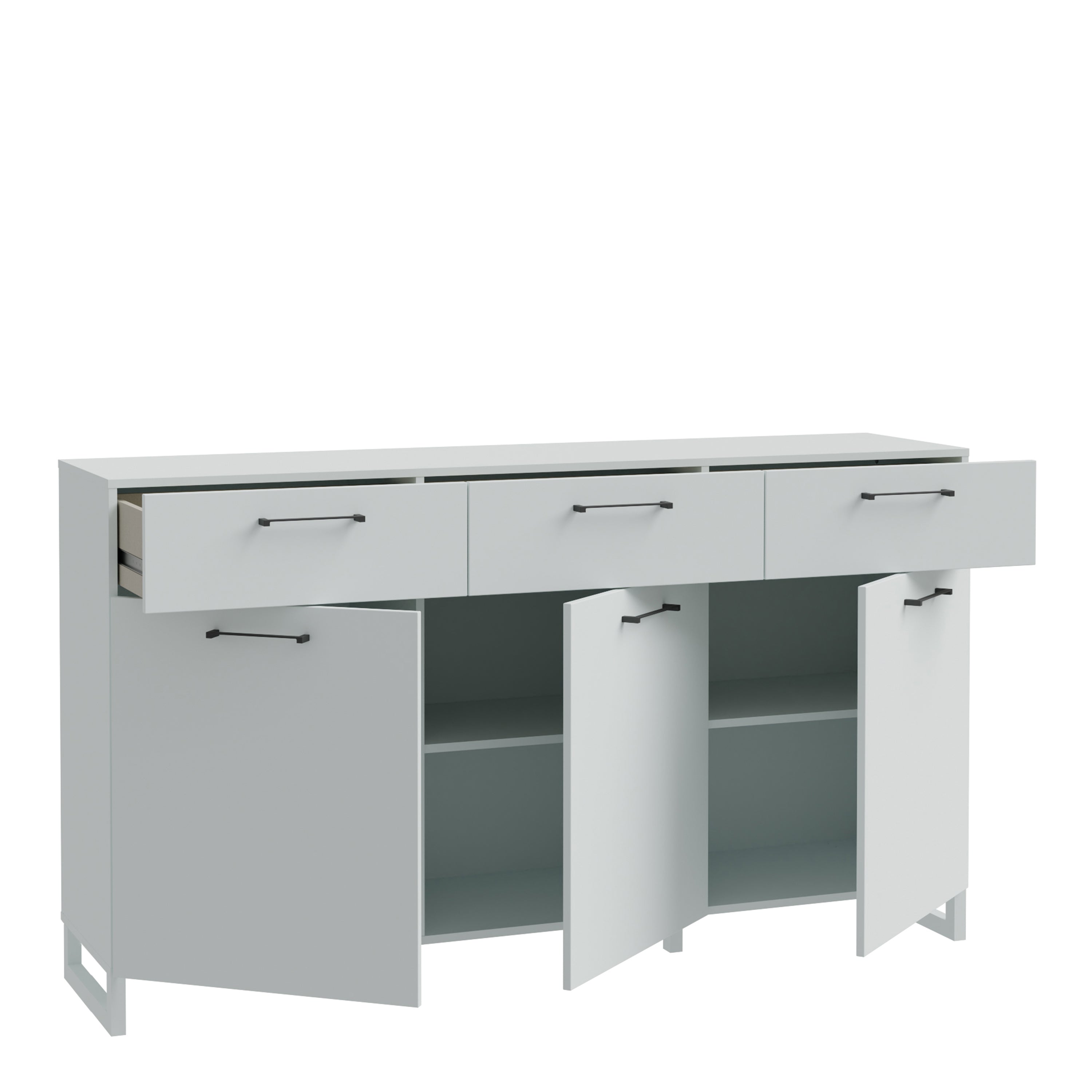 Sadie 3 Door 3 Drawer Chest in Light Grey