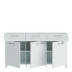 Sadie 3 Door 3 Drawer Chest in Light Grey