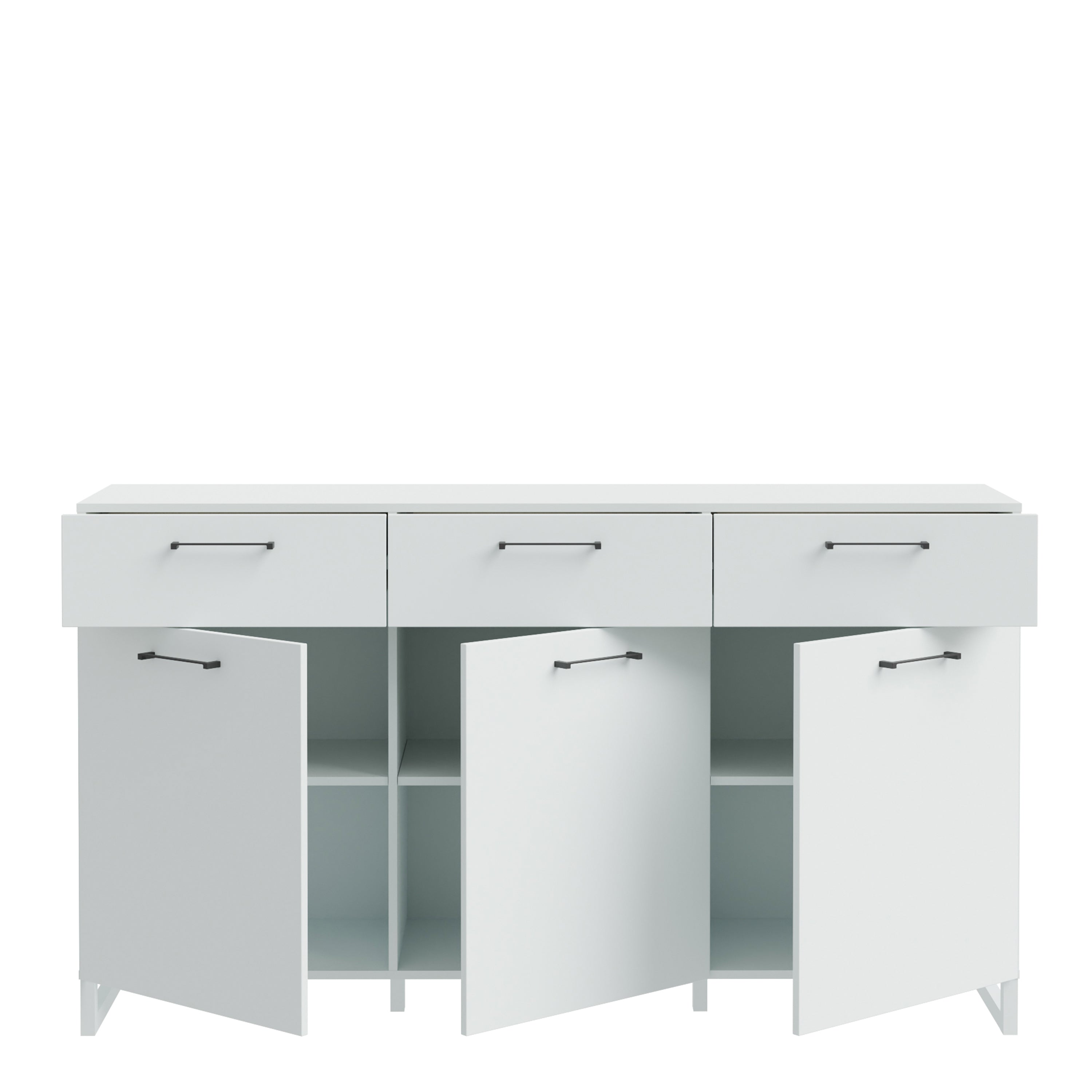 Sadie 3 Door 3 Drawer Chest in Light Grey