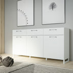 Sadie 3 Door 3 Drawer Chest in Light Grey