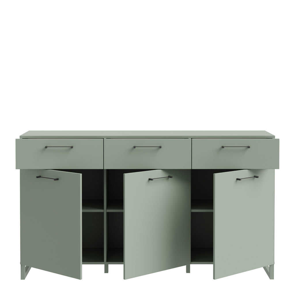 Sadie 3 Door 3 Drawer Chest in Sage Green