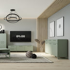 Sadie 3 Door 3 Drawer Chest in Sage Green